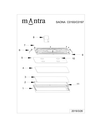 SAONA * DOWNLIGHT LED CUADRADO - 24W - 3000K
